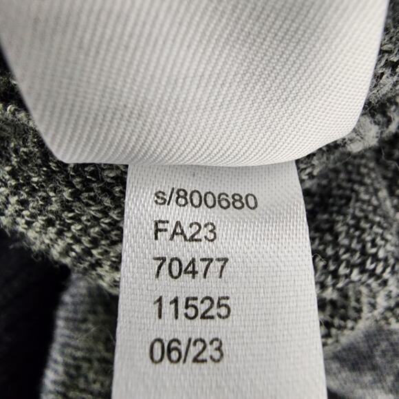 LOFT Womens Sweater Black White Houndstooth Crewneck Button Detail Cotton Medium - Picture 10 of 10